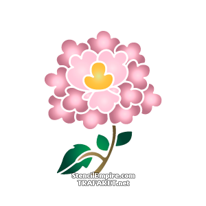 Fleur chinoise 5 - pochoir pour la décoration