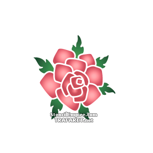 Fleur de rose 1A - pochoir pour la décoration