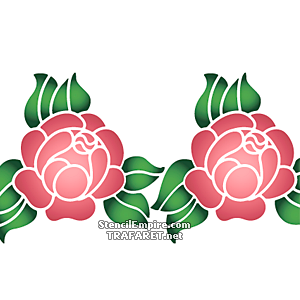 Rose primitive 1B - pochoir pour la décoration