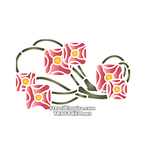 Branches roses Art Nouveau 1A - pochoir pour la décoration