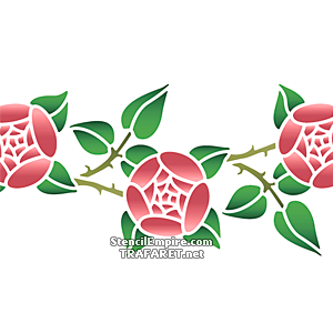 Branches de roses primitives B - pochoir pour la décoration