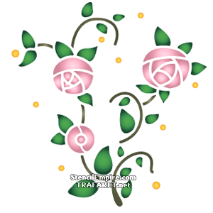 Branche de rose primitive 1 - pochoir pour la décoration