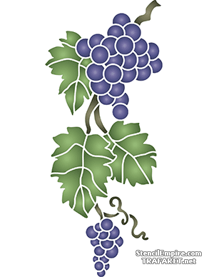 Branche de raisin - pochoir pour la décoration