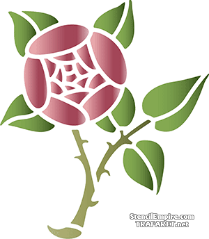 Rose ronde 4 - pochoir pour la décoration