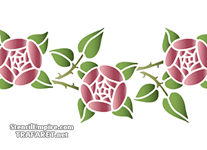 Bordure rose ronde 4 - pochoir pour la décoration