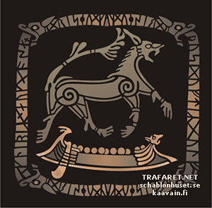 Le monstre et le bateau - pochoir pour la décoration