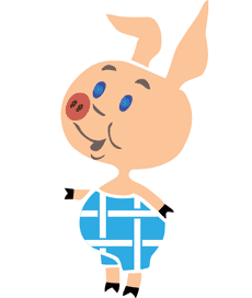 Porcelet et le ciel - pochoir pour la décoration