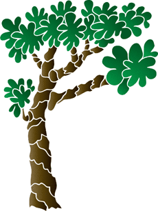 En bas de l'arbre 1 - pochoir pour la décoration