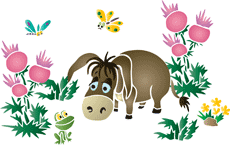 Âne et grenouille Bourriquet - pochoir pour la décoration