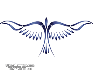 Oiseau abstrait 02 - pochoir pour la décoration
