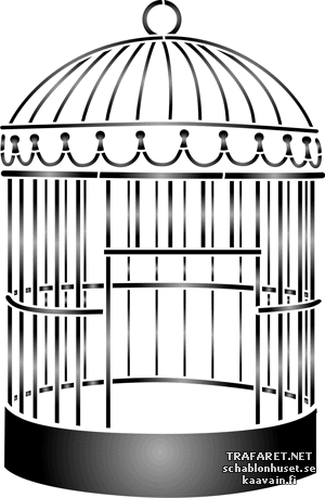 Cage à oiseaux 02 - pochoir pour la décoration