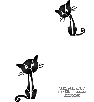 Deux chats - pochoir pour la décoration
