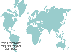 Carte du monde 03 - pochoir pour la décoration