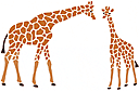 Deux girafes - pochoirs avec des animaux