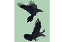 Une paire de corbeaux - pochoirs avec des animaux