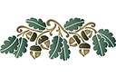 Chêne monogramme 125 - pochoirs avec feuilles et branches