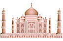Taj Mahal - pochoirs avec des points de repère et des bâtiments