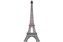 La tour Eiffel - pochoirs avec des points de repère et des bâtiments