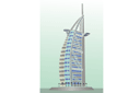 Burj-al-Arab - pochoirs avec des points de repère et des bâtiments