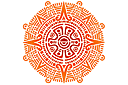 Soleil des Aztèques - pochoirs avec d'anciens motifs aztèques
