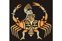 Homme crabe 2 - pochoirs avec d'anciens motifs aztèques