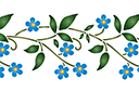 Bordure de renoncule - pochoirs avec jardin et fleurs sauvages