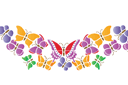 Bordure papillon - pochoirs avec papillons et libellules