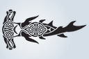 Requin celtique - pochoirs avec motifs celtiques
