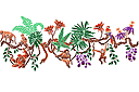 Jungle - pochoirs avec plantes et animaux de la jungle