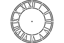 Cadran d'horloge 1 - pochoirs avec différents objets et articles