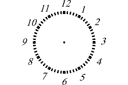 Cadran d'horloge 3 - pochoirs avec différents objets et articles