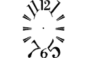 Cadran d'horloge 4 - pochoirs avec différents objets et articles