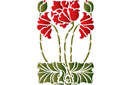 Motif coquelicot B - pochoirs avec jardin et fleurs sauvages