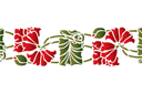 Bordure coquelicot 3 - pochoirs avec jardin et fleurs sauvages