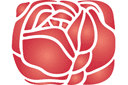 Rose Art Nouveau 24 - pochoirs avec jardin et roses sauvages