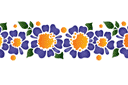 Bordure décorative - pochoirs avec jardin et fleurs sauvages