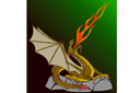 Dragon de feu 1 - pochoirs avec dragons