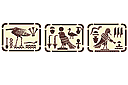 Trois panneaux - pochoirs de style égyptien