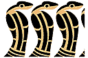 Cobras - pochoirs de style égyptien