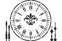 Cadran d'horloge 7 - pochoirs avec différents objets et articles