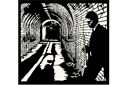 Tunnel de jazz - pochoirs avec arts historiques
