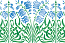 Bordure de fleurs de cloche - pochoirs avec jardin et fleurs sauvages