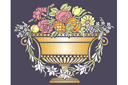 Vase avec fruits et fleurs - pochoirs avec fruits et baies