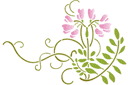 Motif floral 05 - pochoirs avec jardin et fleurs sauvages
