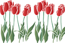 Pelouse de tulipes - pochoirs avec jardin et fleurs sauvages