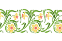 Bordure de jonquille - pochoirs avec jardin et fleurs sauvages