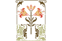 Gros lys (motif) - pochoirs avec jardin et fleurs sauvages