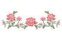 Motif pivoine - pochoirs avec jardin et fleurs sauvages