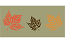 Trois feuilles d'érable - pochoirs avec feuilles et branches