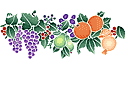 Bordure de fruits - pochoirs avec fruits et baies